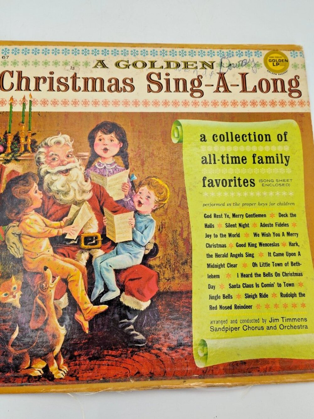 Golden Christmas Sing-A-Long 12" Vinyl Record LP 33 RPM Holiday Album